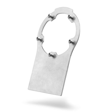 Steel mounting bracket for Remote Fill Cap, with M6 bolts