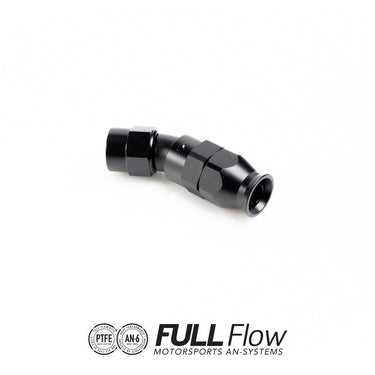 Full flow PTFE hose end fitting 30 degrees AN-6