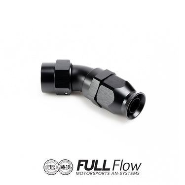Full flow PTFE hose end fitting 45 degrees AN-10