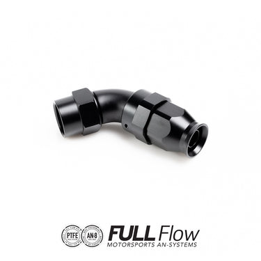 Full flow PTFE hose end fitting 60 degrees AN-8