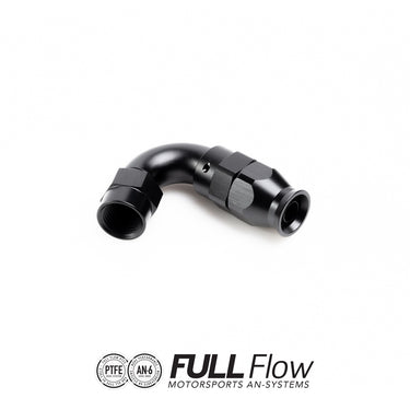 Full flow PTFE hose end fitting 120 degrees AN-6