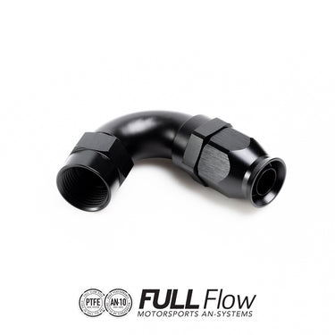 Full flow PTFE hose end fitting 120 degrees AN-10
