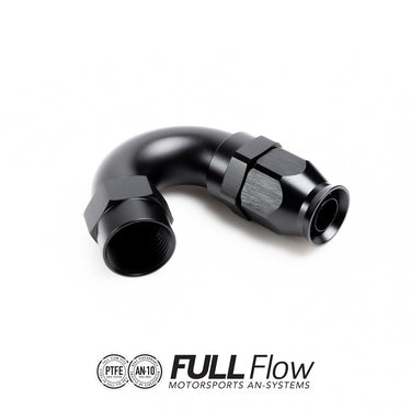 Full flow PTFE hose end fitting 150 degrees AN-10