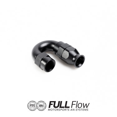 Full flow PTFE hose end fitting 180 degrees AN-6