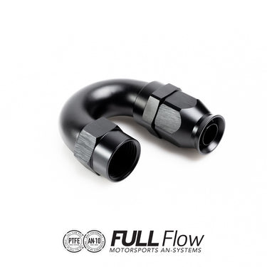 Full flow PTFE hose end fitting 180 degrees AN-10