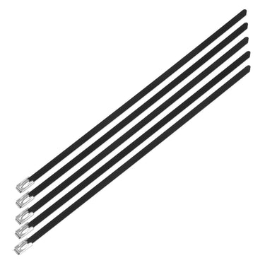 Stainless steel strap, 7.9 mm x 350 mm Black, 5 pcs