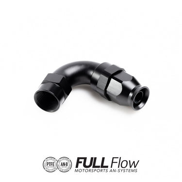 Full flow PTFE hose end fitting 120 degrees AN-8