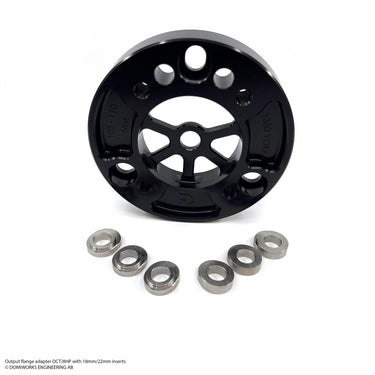 8HP / DCT utgångsflänsadapter 105-110 mm med 18 mm eller 22 mm insatser - 1350 ok